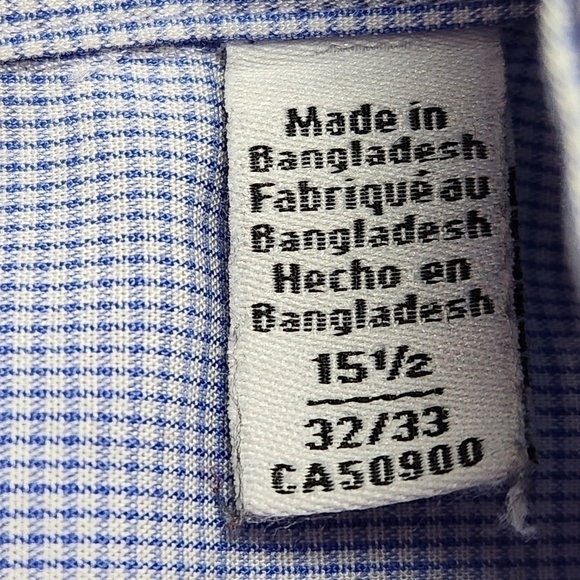 Men's Dress shirt Slim fit Collared Button down blue white Size XL CALVIN KLEIN - Picture 8 of 13